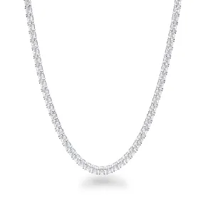 Tennis Necklace with Cubic Zirconia in Rhodium Plated Sterling Silver