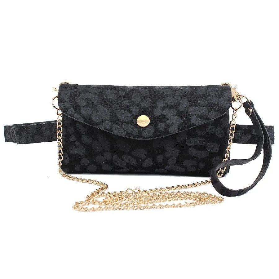 TG10084 Fur Cow Convertible Crossbody/Fanny Pack