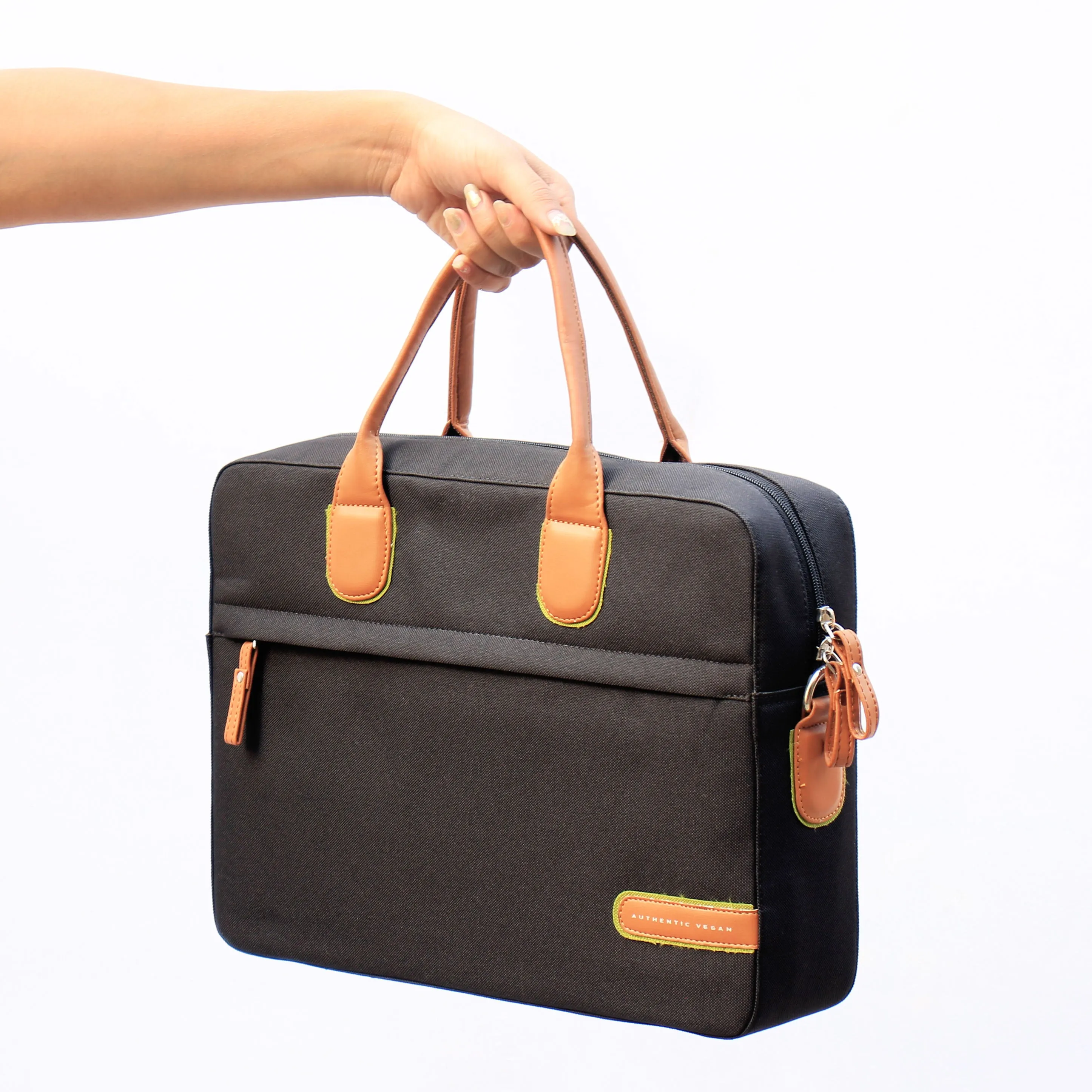 The Everyday All Purpose Laptop Bag BLACK - Authentic Vegan