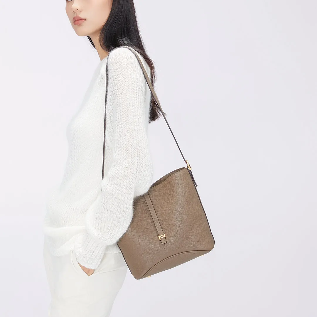 TIANQINGJI Handmade TOGO Leather Bucket Bag