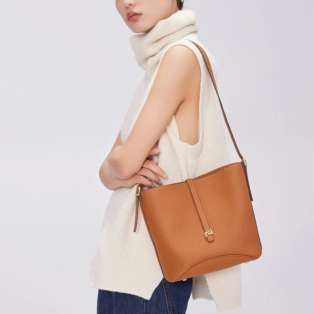 TIANQINGJI Handmade TOGO Leather Bucket Bag