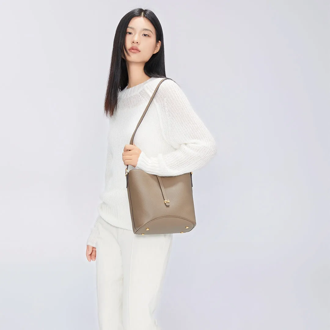 TIANQINGJI Handmade TOGO Leather Bucket Bag