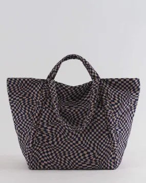 Travel Cloud Bag - Indigo Trippy Checker