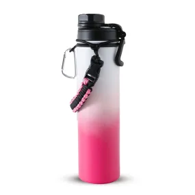 Urbane Home Water Bottle | Steel Water Bottle for Daily Use | Vacuum Insulated Flask Water Bottle with Rope | Hot & Cold Water Bottle | 720 ML | LX-230605 | Pink & White