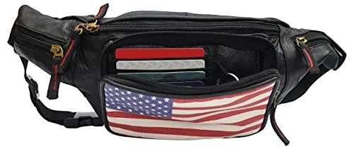 USA Fanny Pack - American Flag Packs, 4th of July, Stars and Stripes, Red White, and Blue Waist Bag Belt Bags