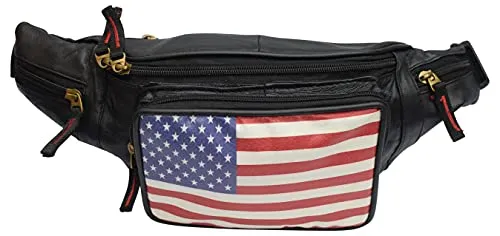 USA Fanny Pack - American Flag Packs, 4th of July, Stars and Stripes, Red White, and Blue Waist Bag Belt Bags