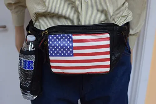 USA Fanny Pack - American Flag Packs, 4th of July, Stars and Stripes, Red White, and Blue Waist Bag Belt Bags