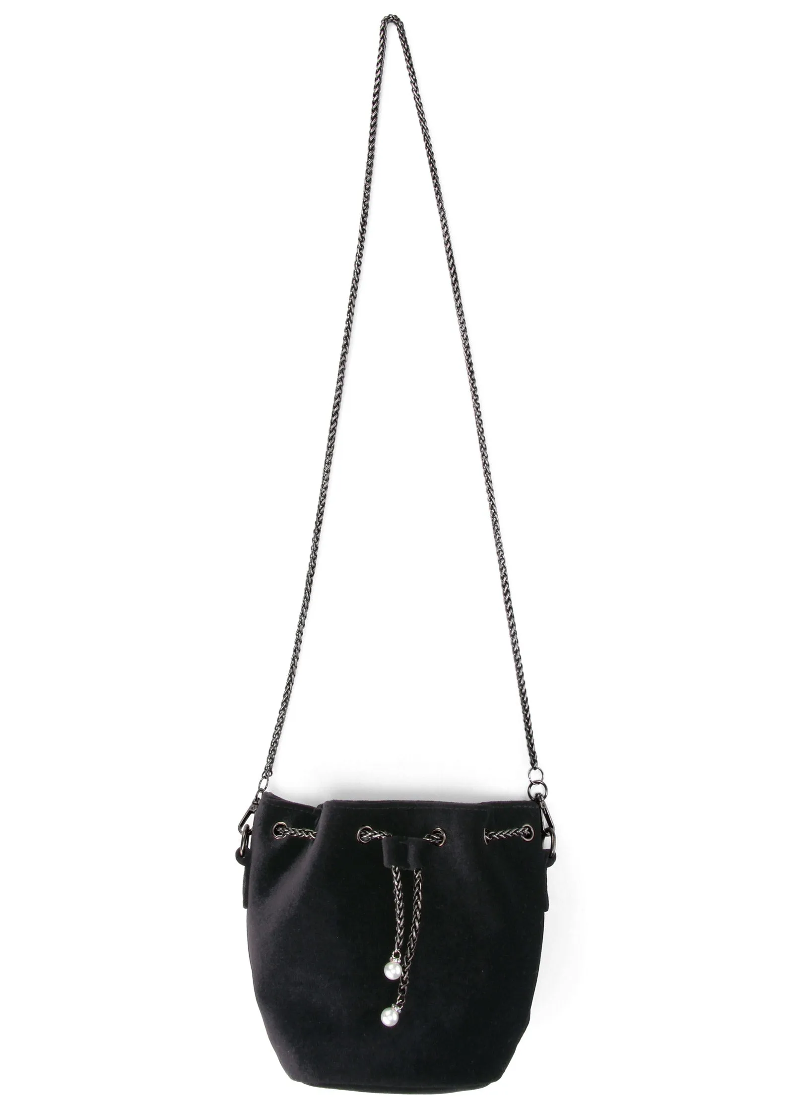 Velvet Bucket Bag - Black