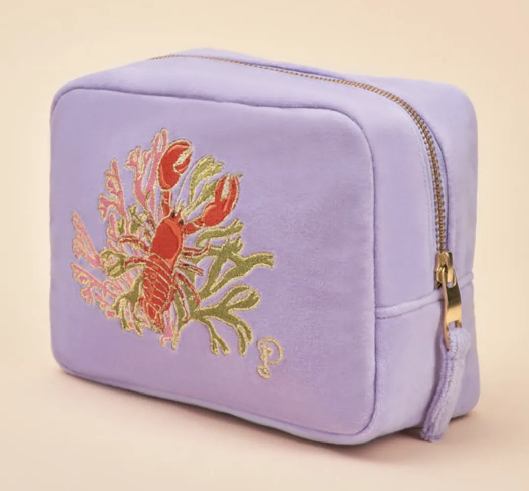 Velvet Make Up Bag - Lobster Buddies