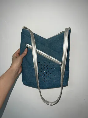 Vtg Denim Studded Punk Bag