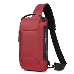 WEIXIER 9530 Men Oxford Cloth Chest Bag Anti-theft Crossbody Bag Sports Backpack(Red)