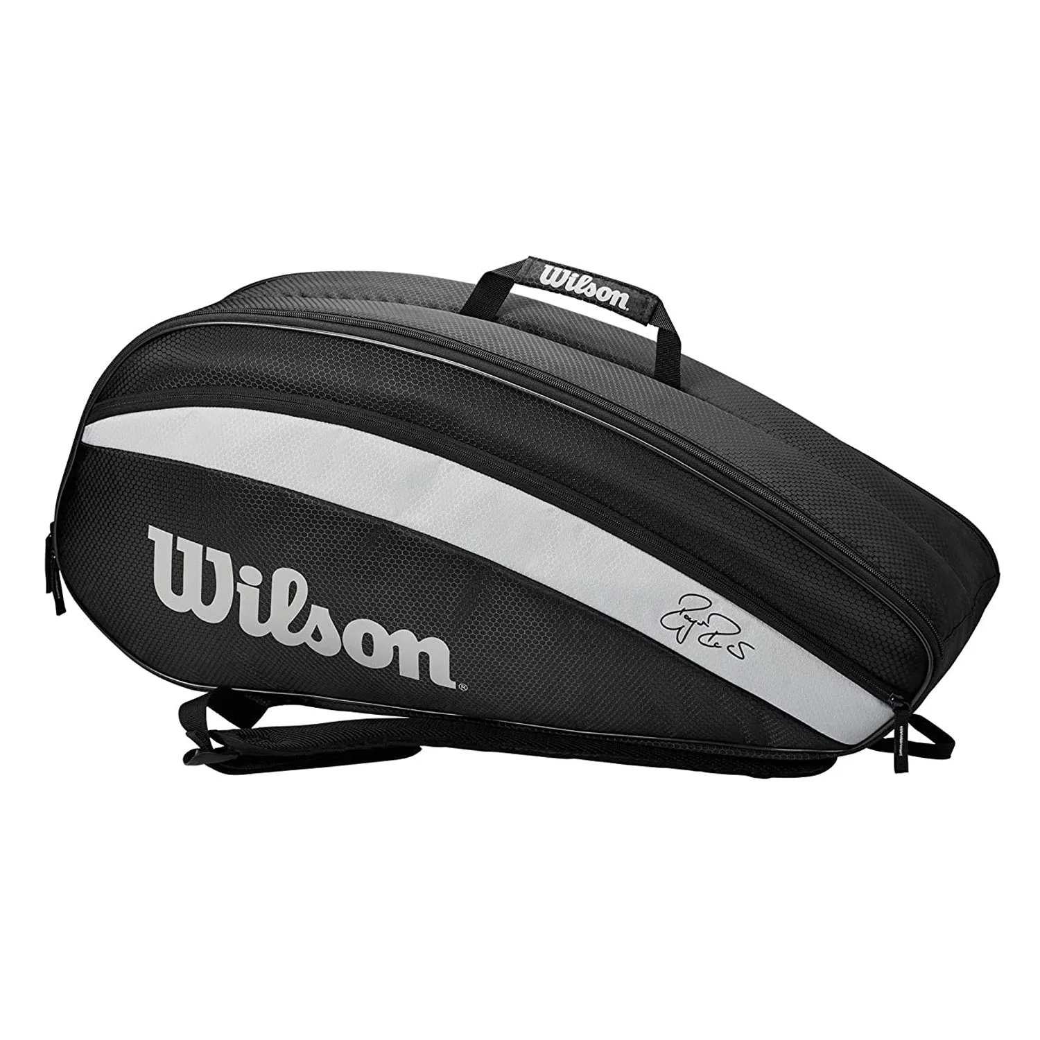 Wilson Roger Federer Team 6 Pack Tennis Kitbag, Black