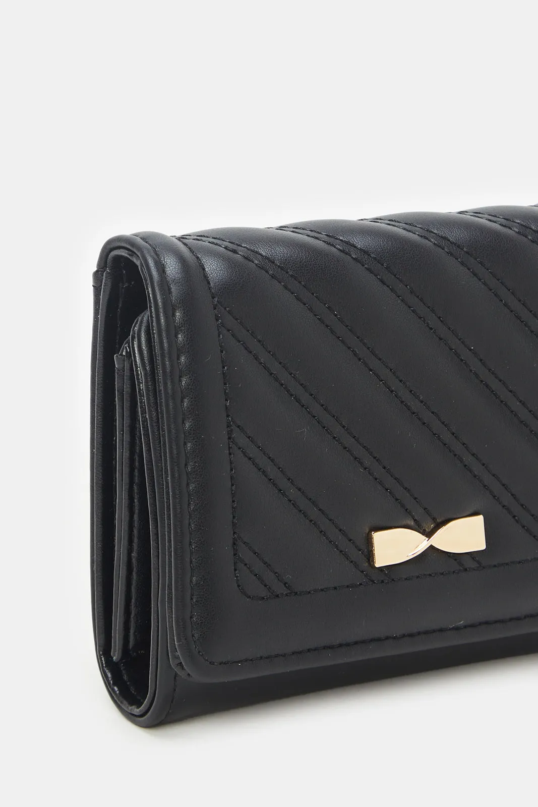 Women Black Quilted Purse