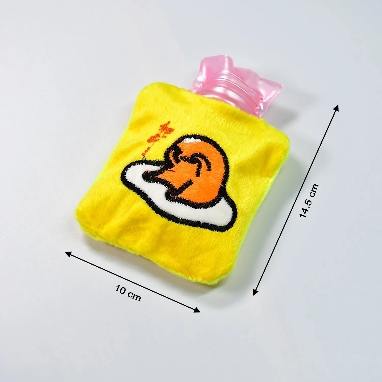 Yellow Duck Head Small Hot Water Bag with Cover for Pain Relief, Neck, Shoulder Pain and Hand, Feet Warmer, Menstrual Cramps.